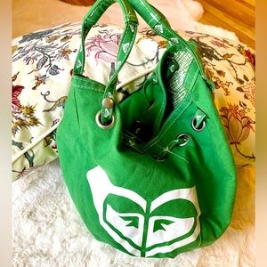 VINTAGE ROXY GREEN/WHITE MULTIFUNCTIONAL SLOUCHY TOTE